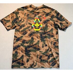 Volcom Hawaii Stone Rash Guard Mens Small Camo UPF 50+ Short Sleeve Swim Shirt